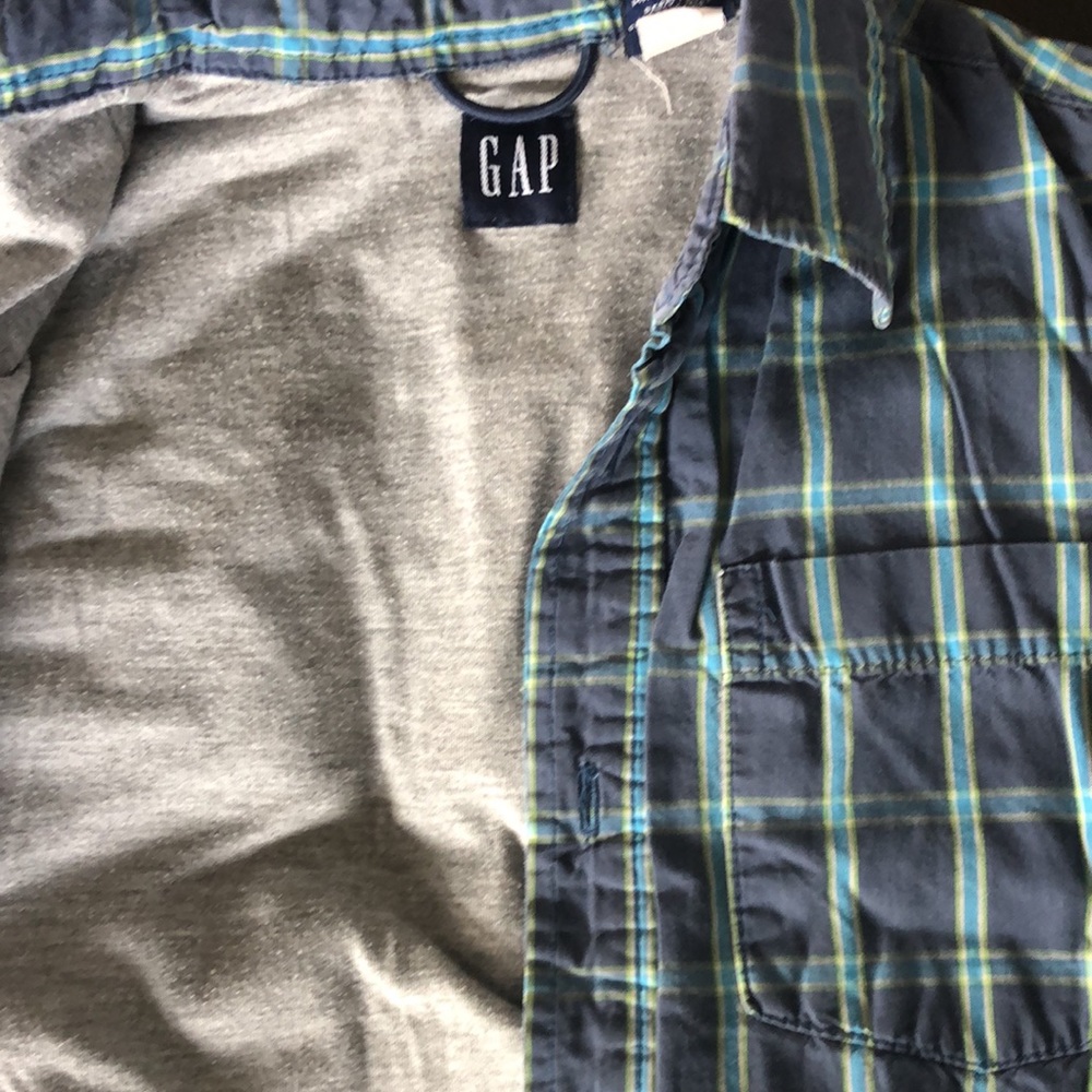 GAP Jersey Lined Plaid Shirt